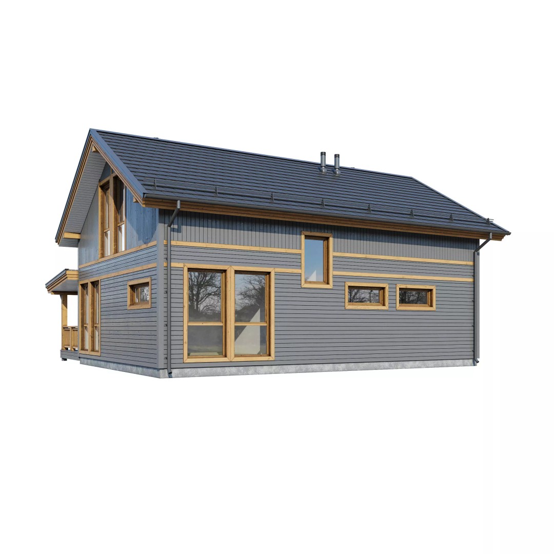 Alpine House 3D Model – Realistic Mansion with PBR Textures, FBX - View 3