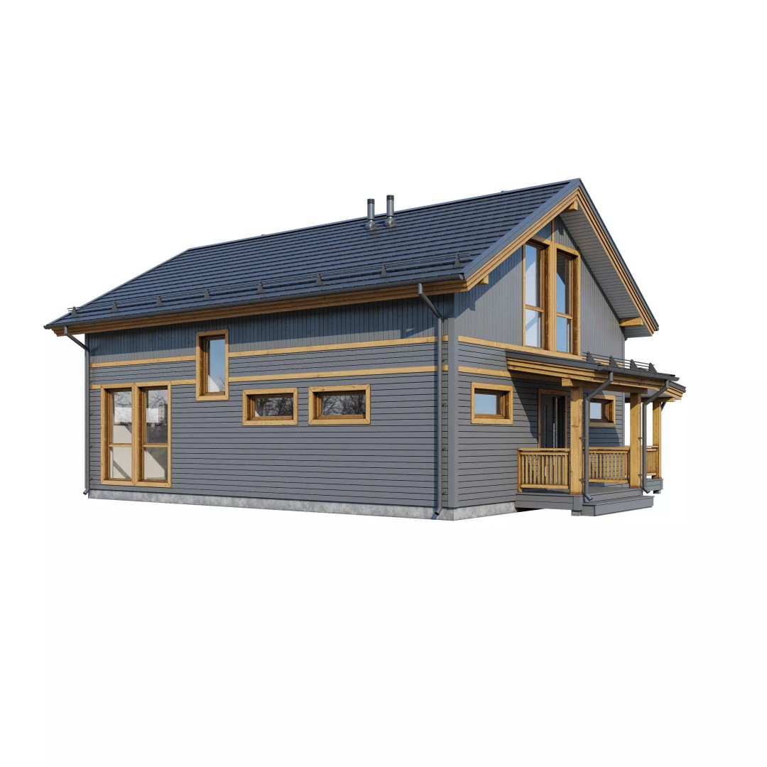 Alpine House 3D Model – Realistic Mansion with PBR Textures, FBX - View 4