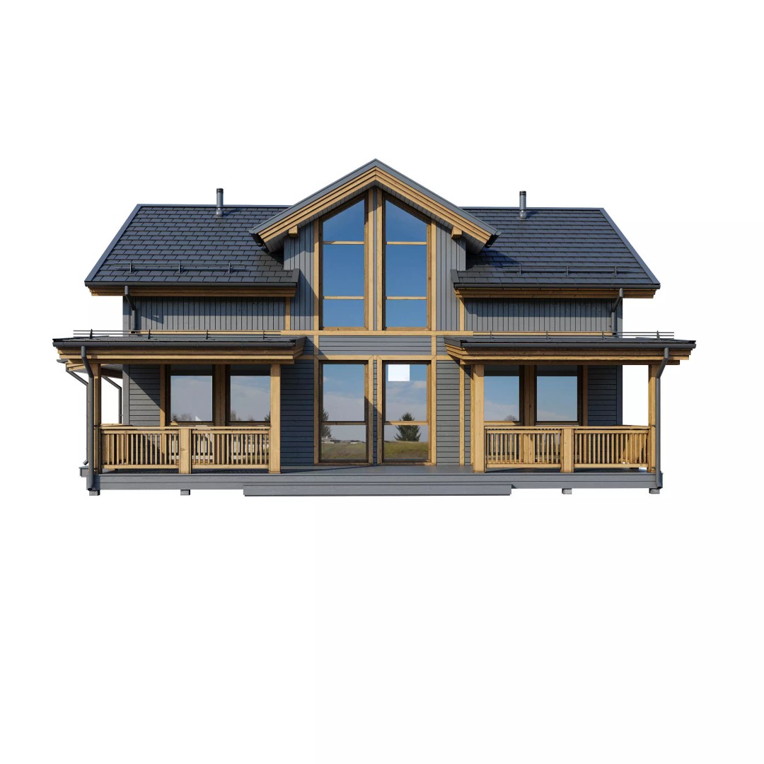 Alpine House 3D Model – Realistic Mansion with PBR Textures, FBX - View 5