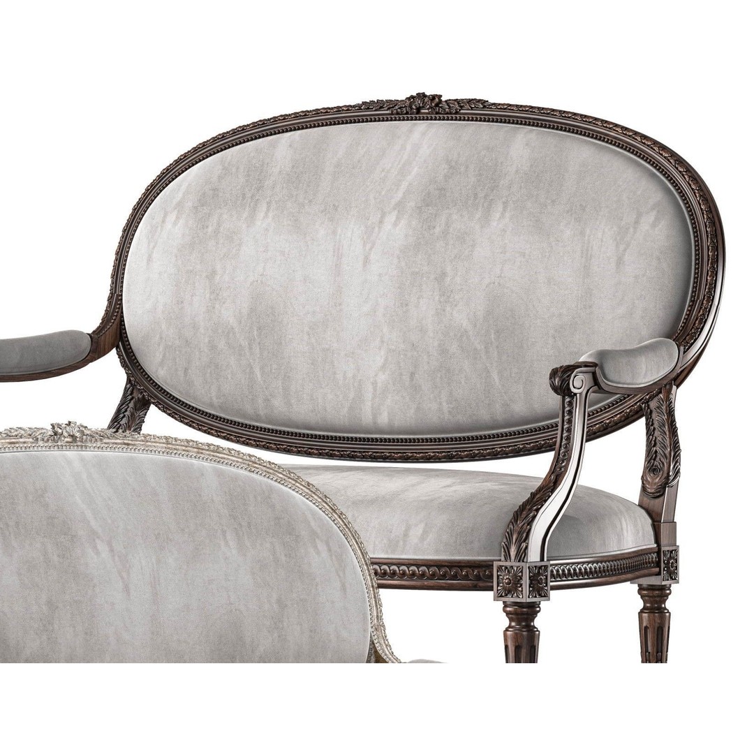 Chairish Louis Sofa 3D Model – Classical Rococo Furniture, FBX - View 6