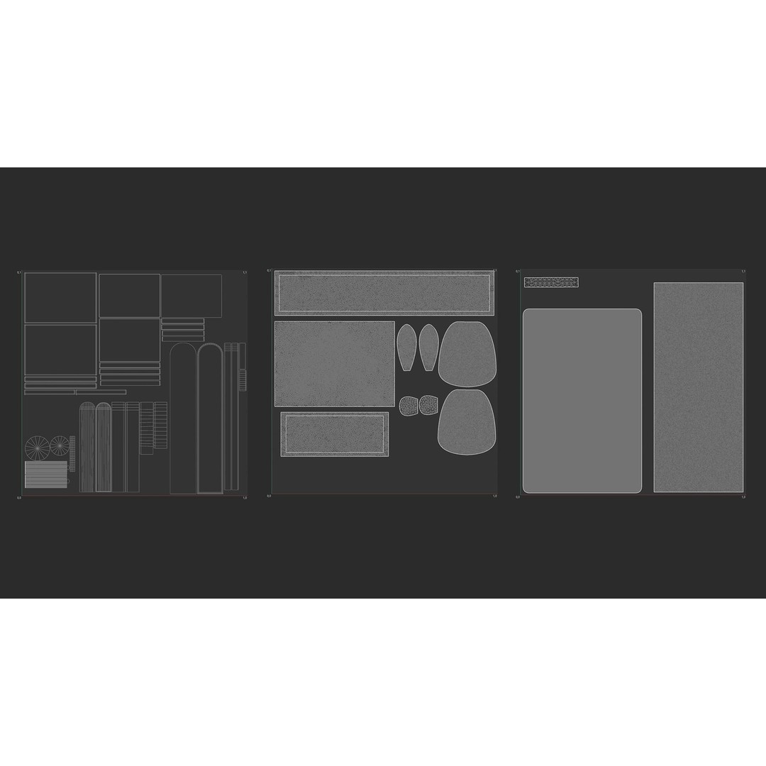 Double Bed 3D Model – Scandinavian Bedroom Furniture, FBX, OBJ