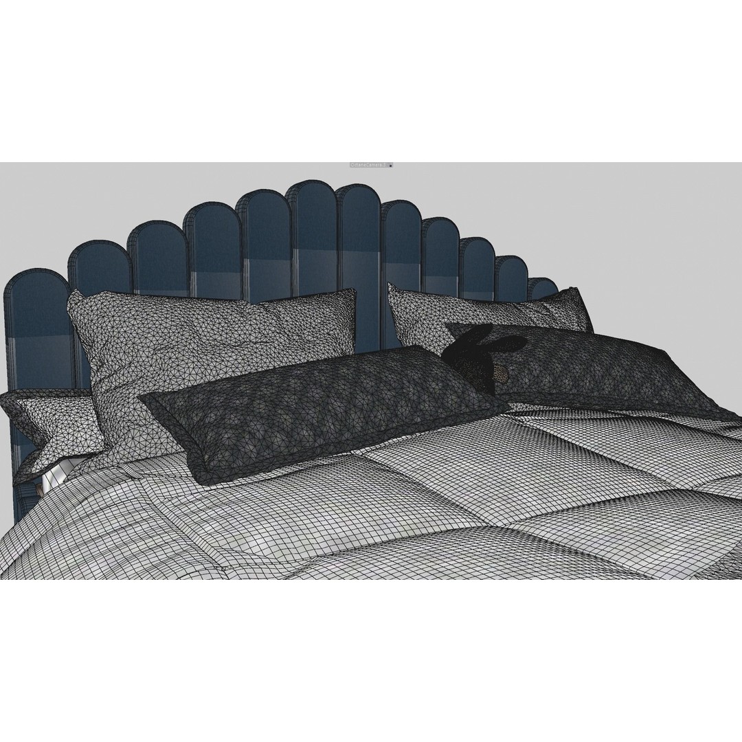 Double Bed 3D Model – Scandinavian Bedroom Furniture, FBX, OBJ - View 10