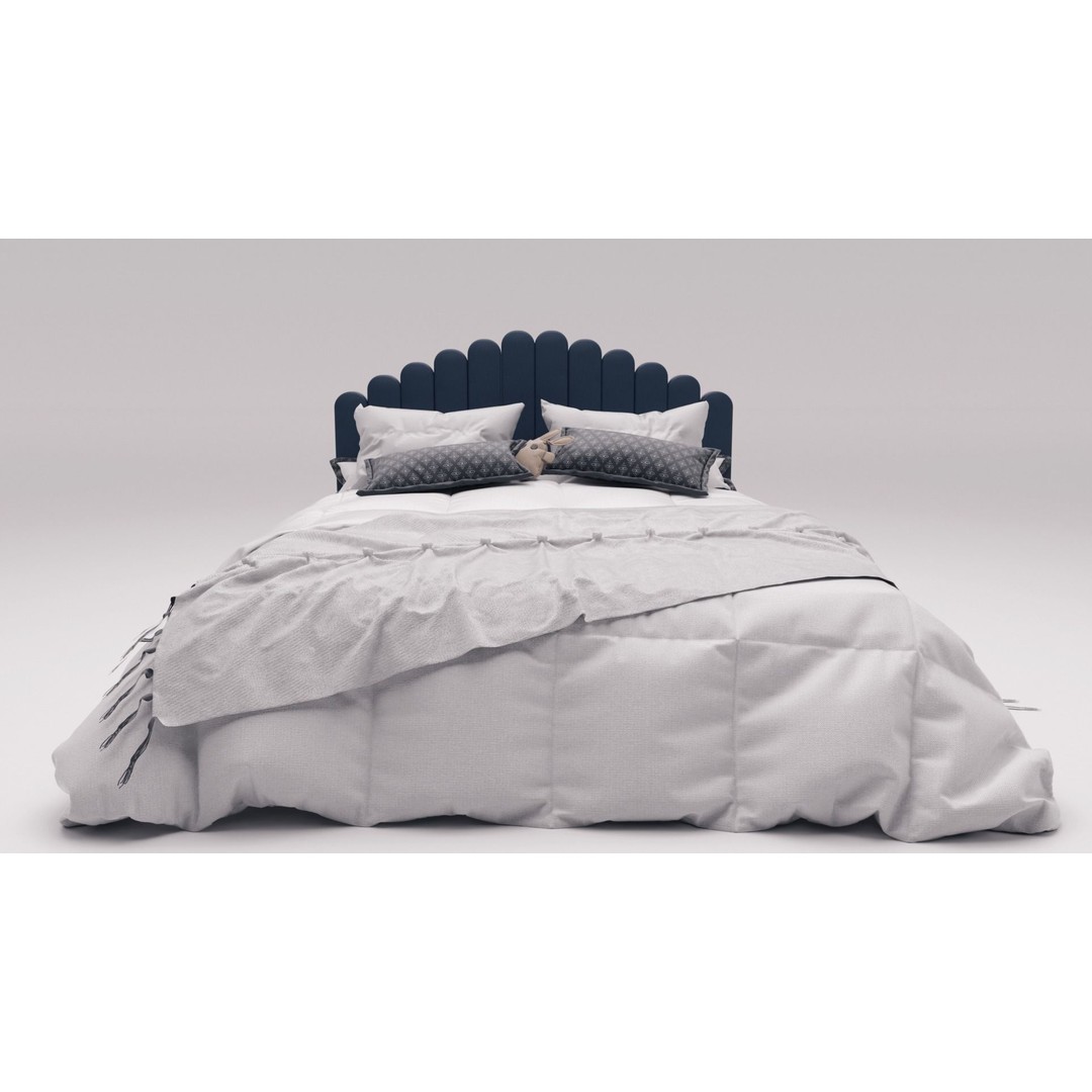 Double Bed 3D Model – Scandinavian Bedroom Furniture, FBX, OBJ - View 4
