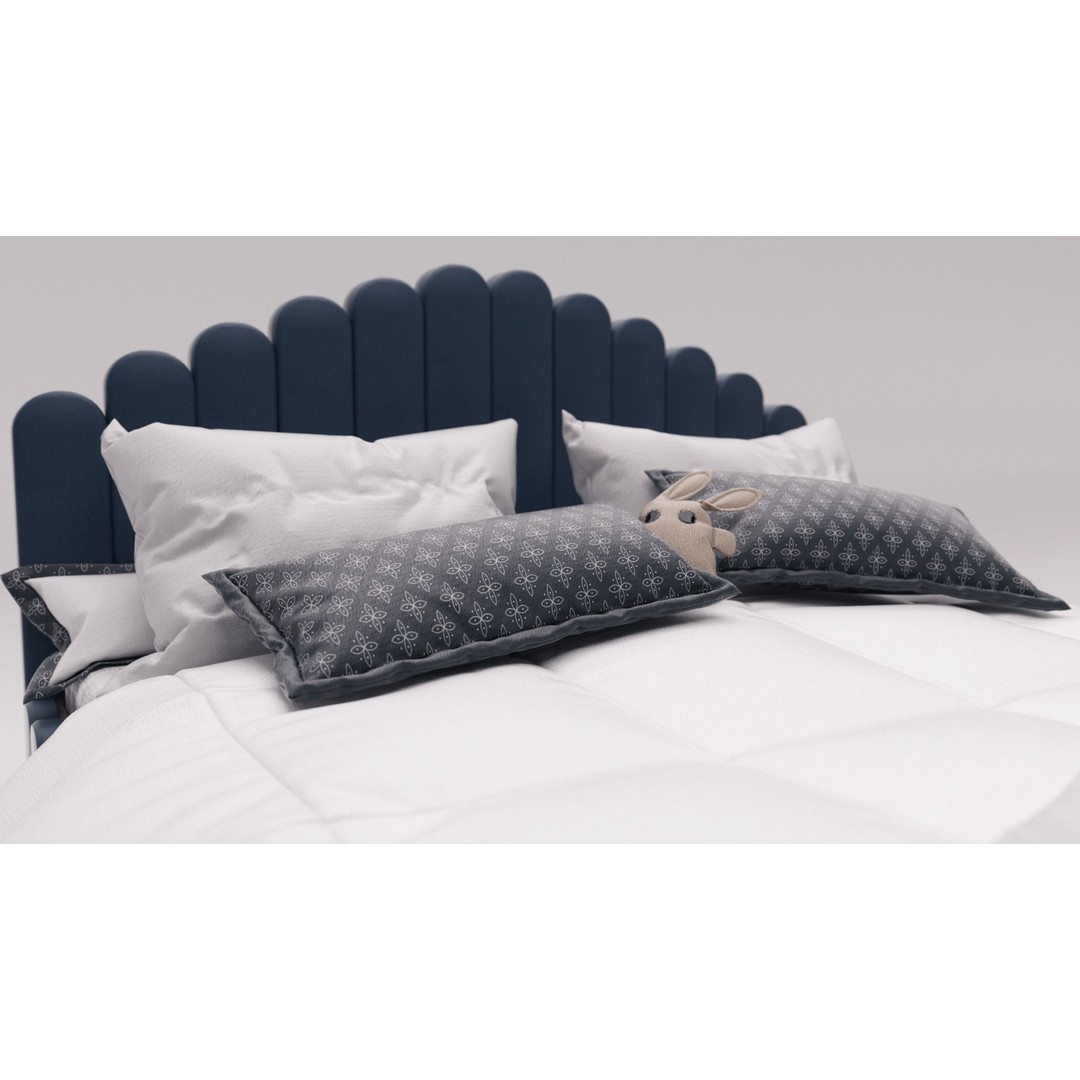 Double Bed 3D Model – Scandinavian Bedroom Furniture, FBX, OBJ - View 5