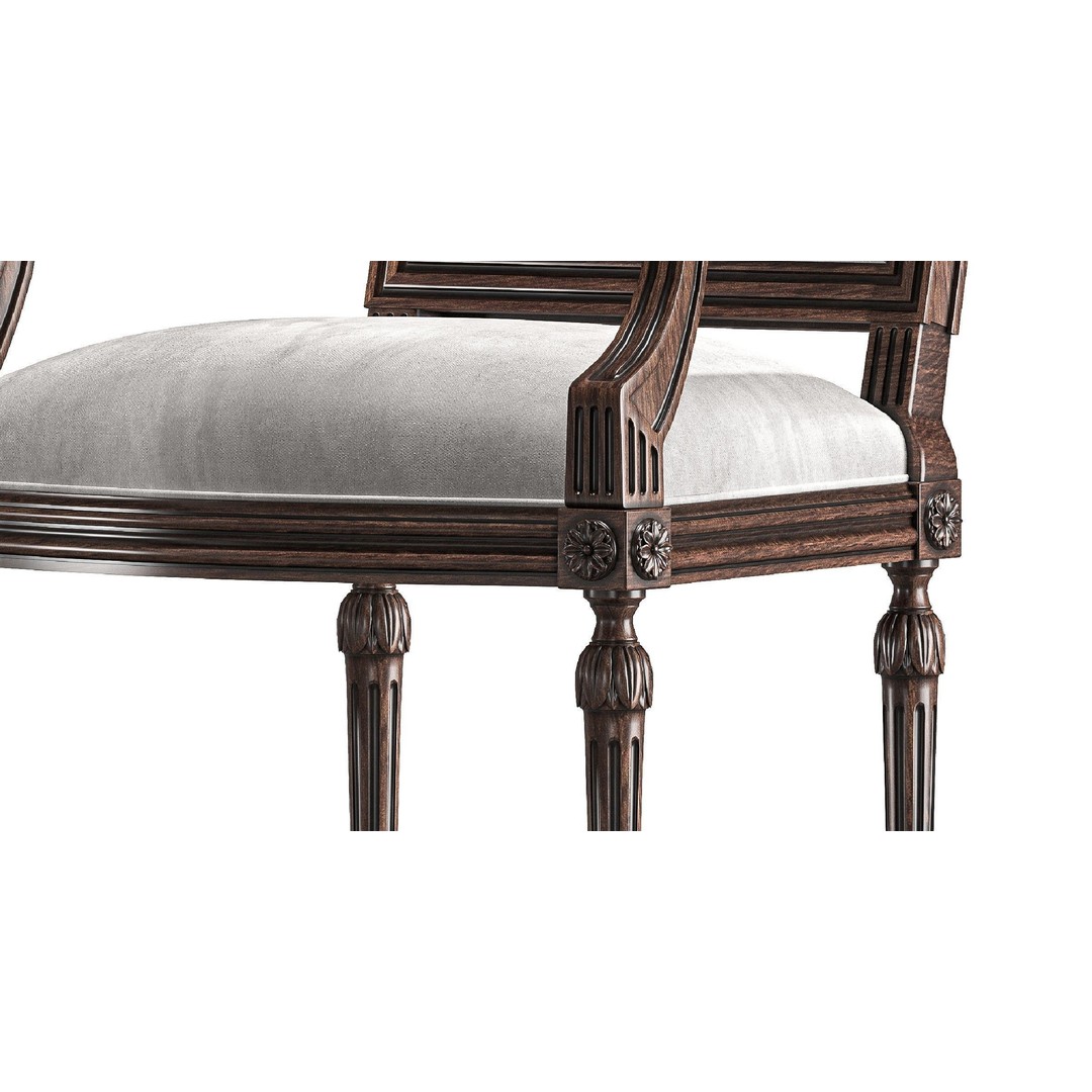 Ebanista Baladin Table and Chair 3D Model – Classical Furniture Asset, FBX