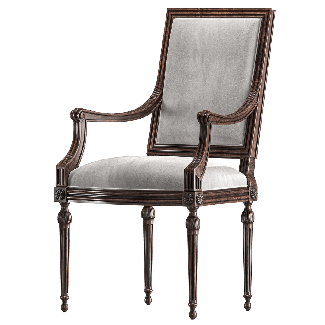 Ebanista Baladin Table and Chair 3D Model – Classical Furniture Asset, FBX - View 3