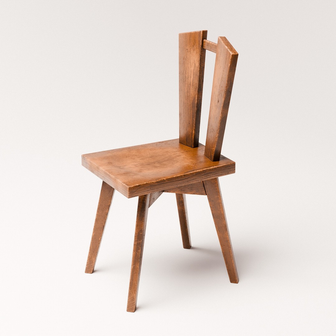 Dining Chair 3D Model – Mid-Century Modern Design, PBR Textures - View 3