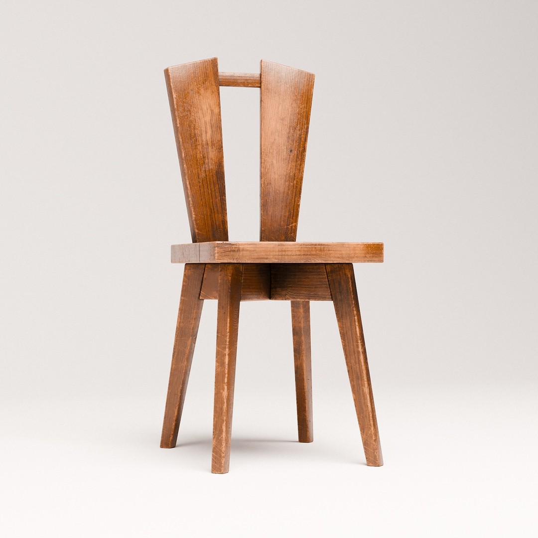 Dining Chair 3D Model – Mid-Century Modern Design, PBR Textures - View 4