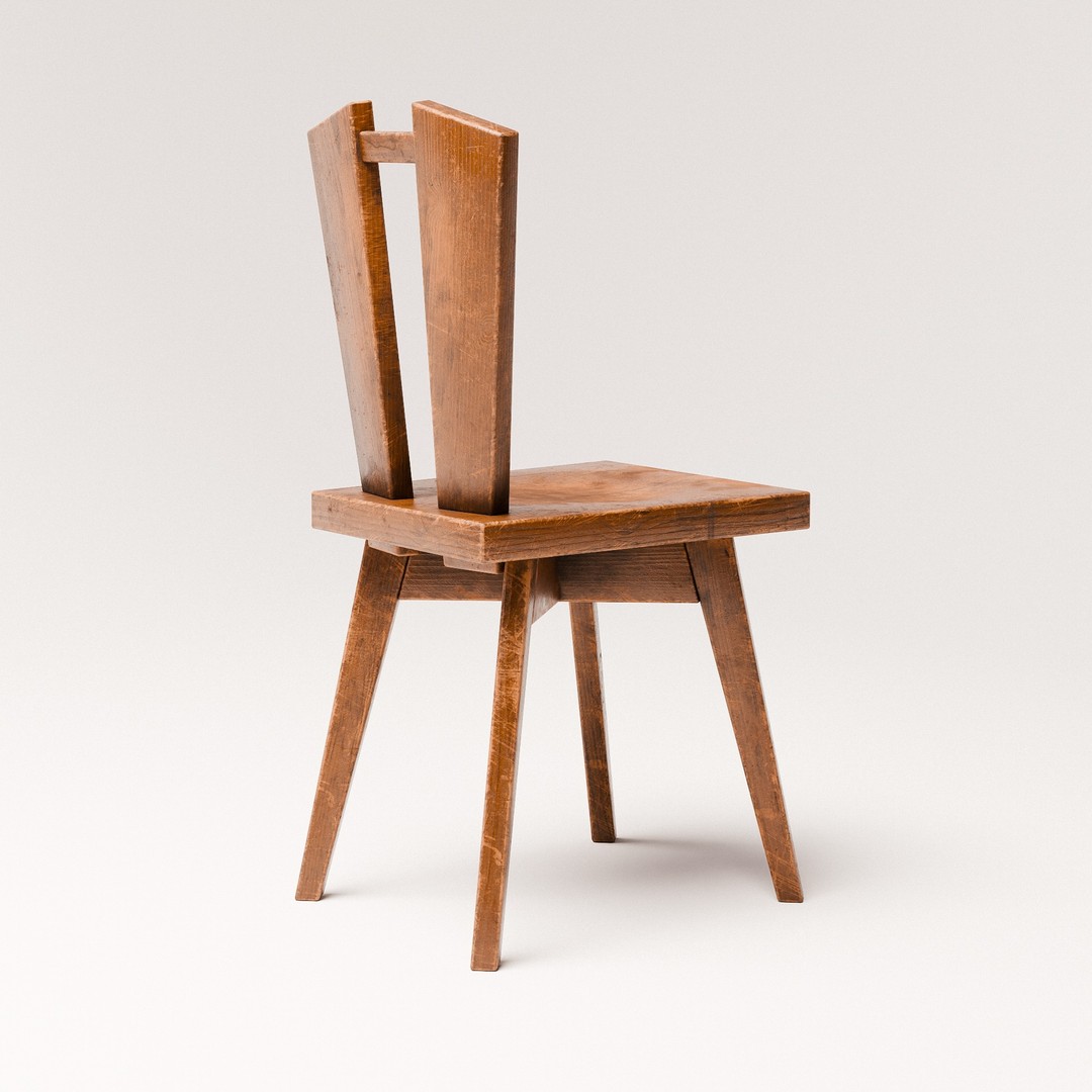Dining Chair 3D Model – Mid-Century Modern Design, PBR Textures - View 5