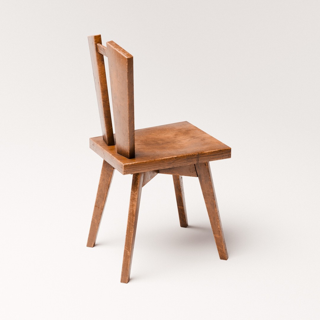 Dining Chair 3D Model – Mid-Century Modern Design, PBR Textures - View 6