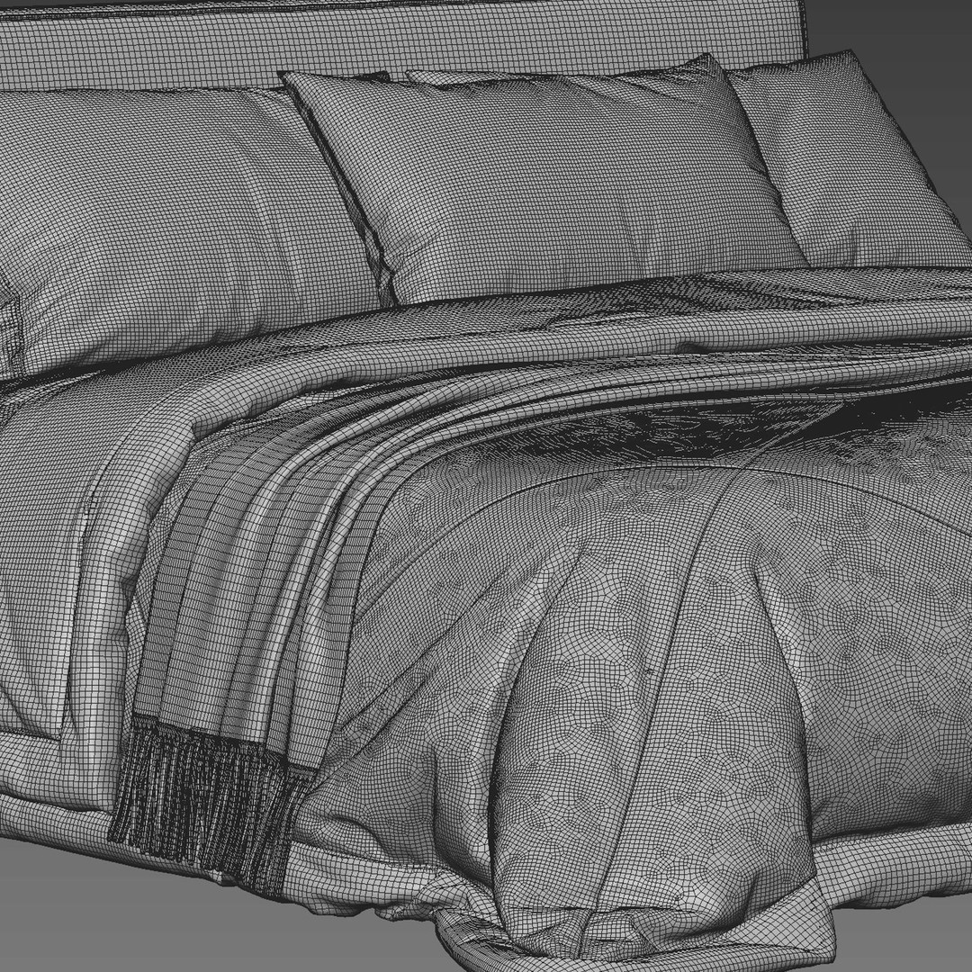 Flexteam Ray Bed 3D Model – Modern Double Bed, V-Ray + Corona - View 4