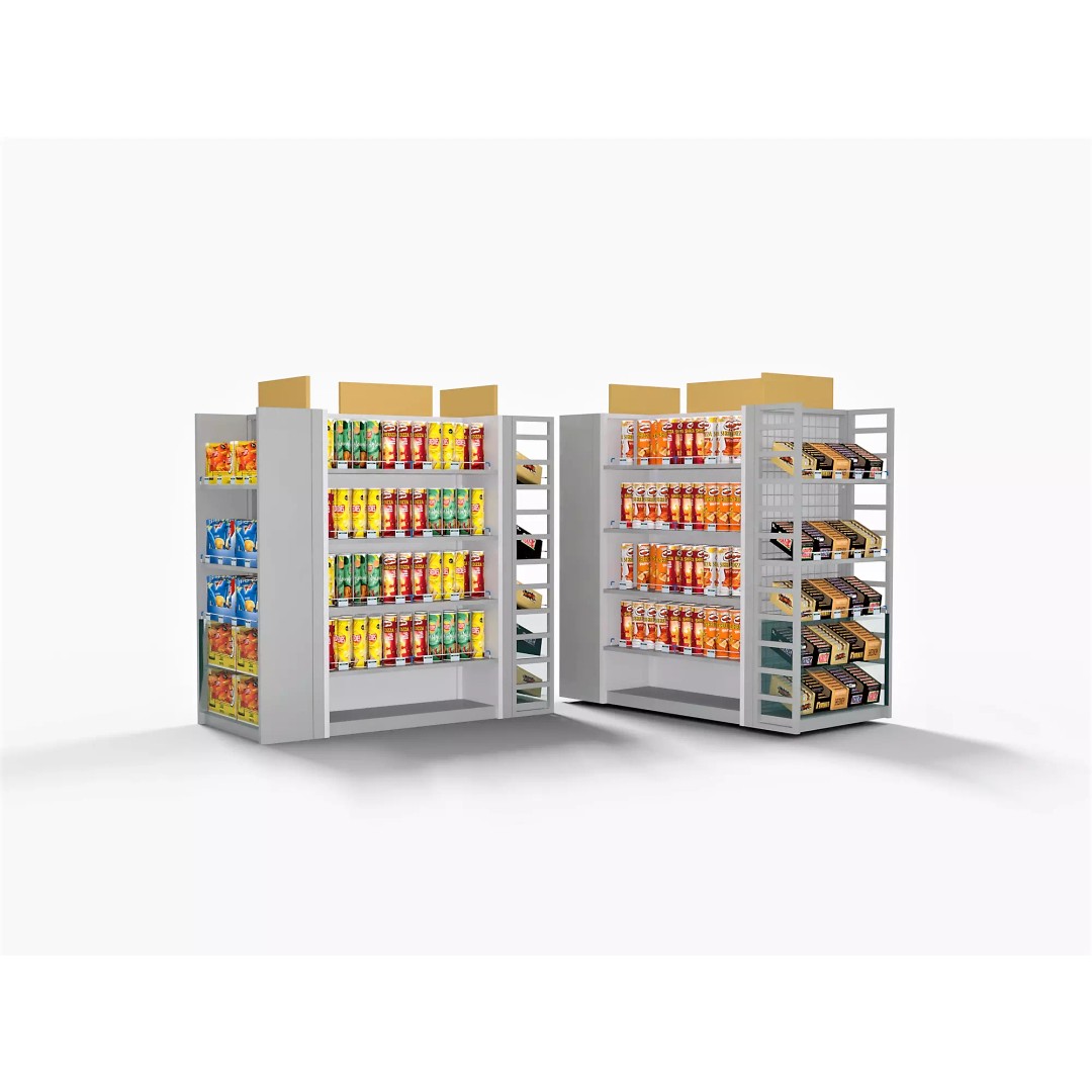 Supermarket Shelves 3D Model – Low Poly PBR Game Asset, OBJ, FBX - View 2