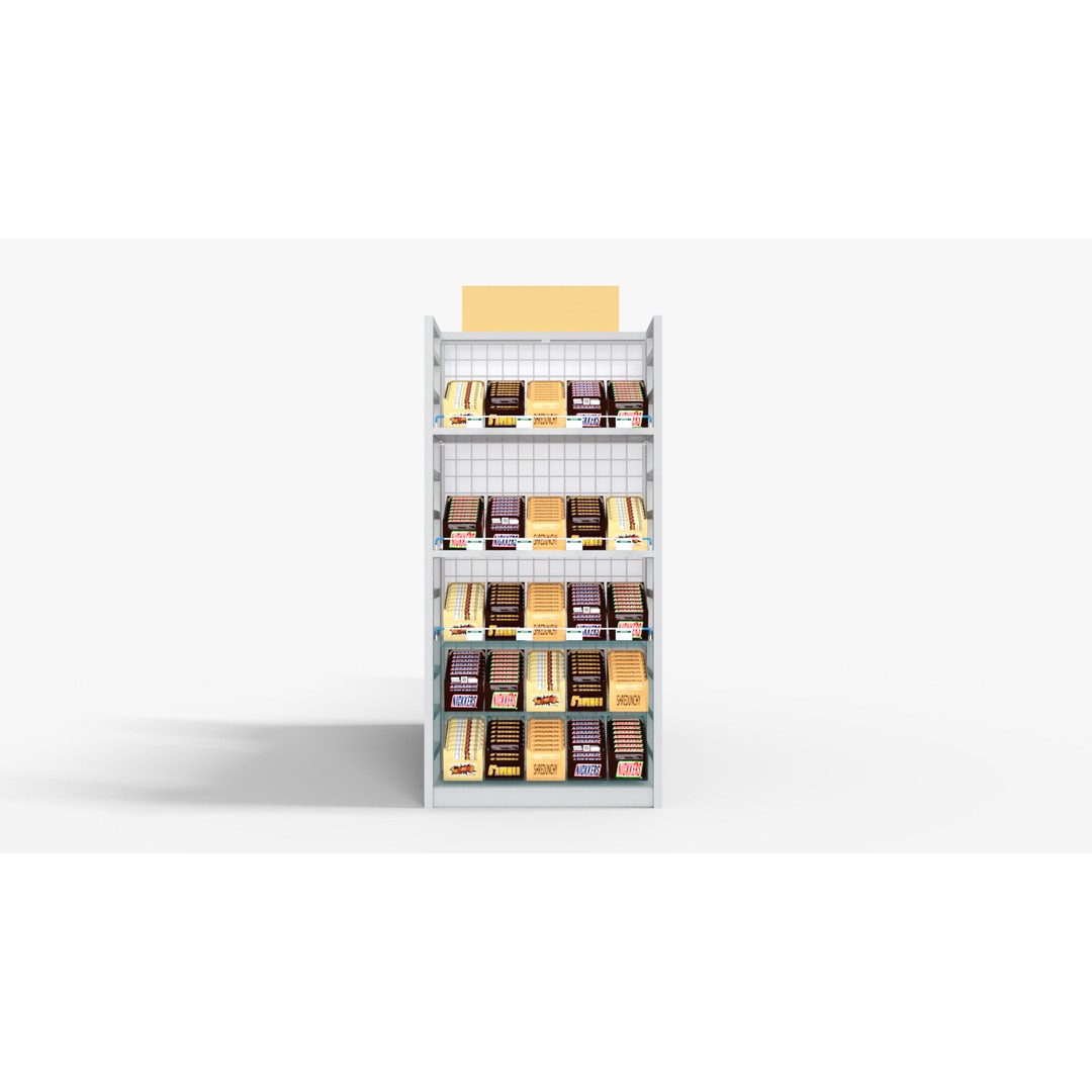 Supermarket Shelves 3D Model – Low Poly PBR Game Asset, OBJ, FBX - View 5