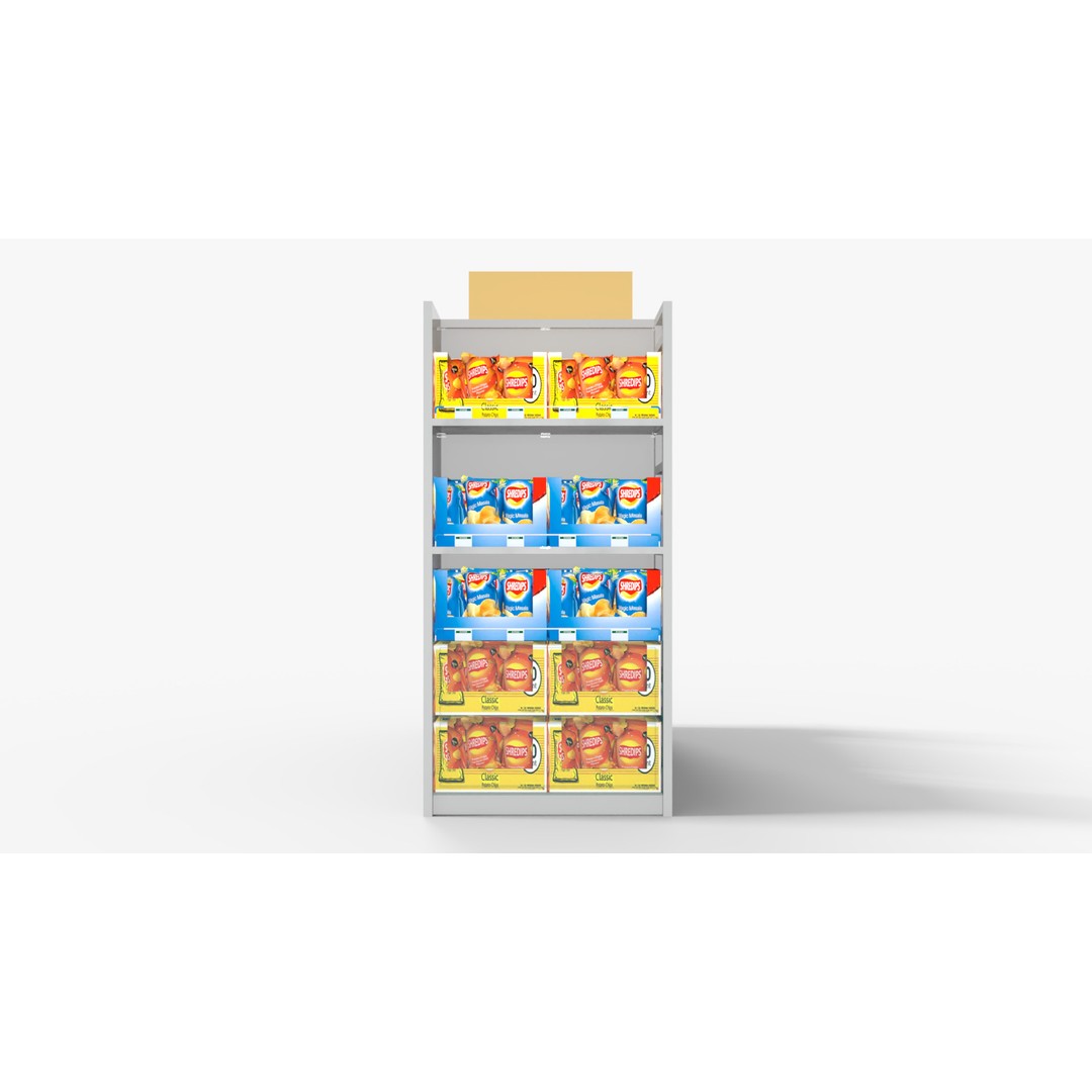 Supermarket Shelves 3D Model – Low Poly PBR Game Asset, OBJ, FBX - View 7