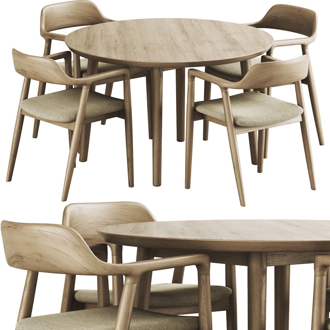 Maruni Hiroshima Table 3D Model – Modern Furniture, FBX, OBJ - View 3