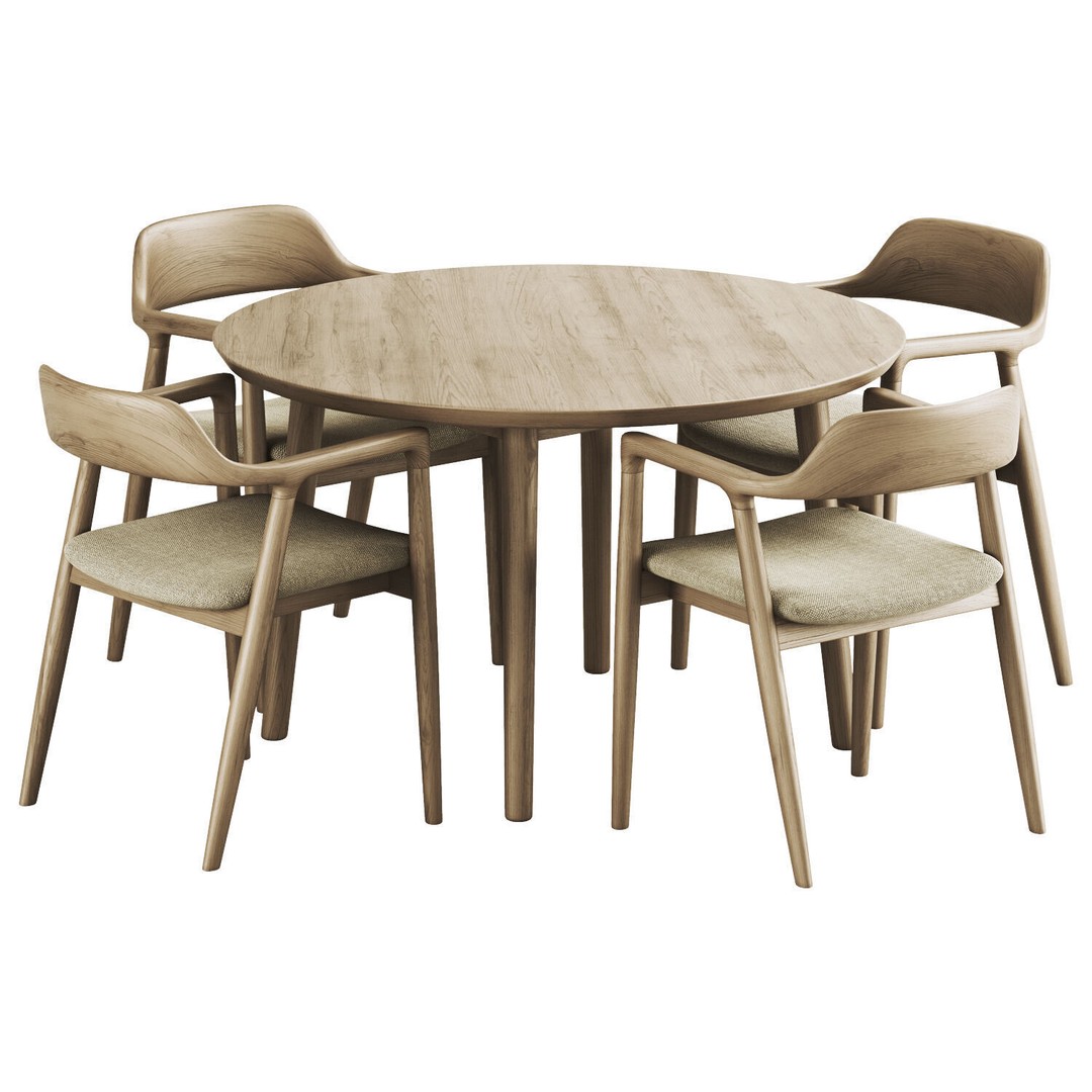 Maruni Hiroshima Table 3D Model – Modern Furniture, FBX, OBJ - View 5