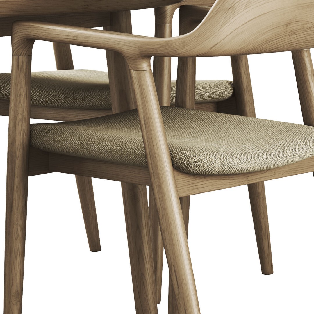 Maruni Hiroshima Table 3D Model – Modern Furniture, FBX, OBJ - View 8