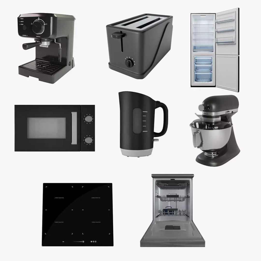 Kitchen Appliances 3D Model – High-Detail PBR Asset for Interior Design - View 2