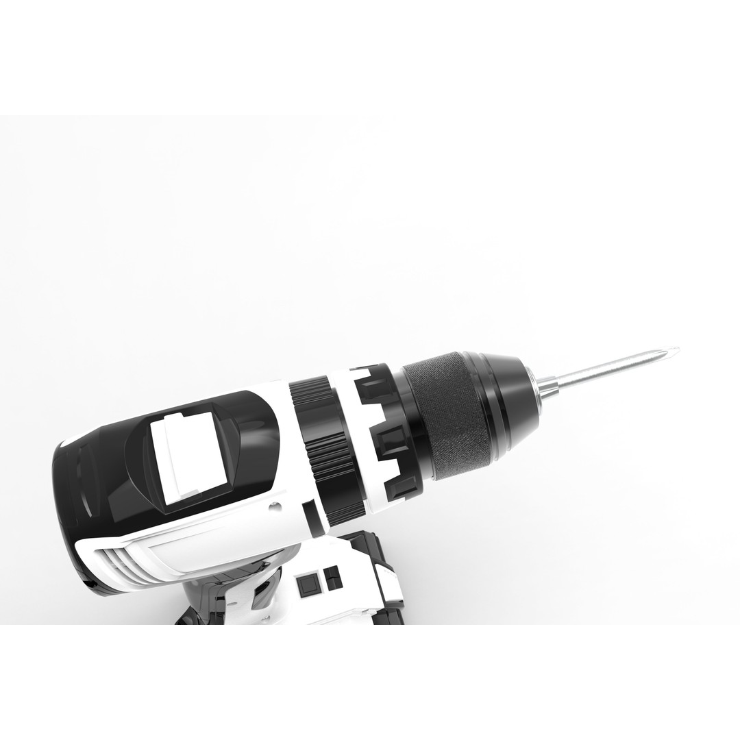 Cordless Power Drill 3D Model – High Poly Industrial Tool, FBX, OBJ - View 11