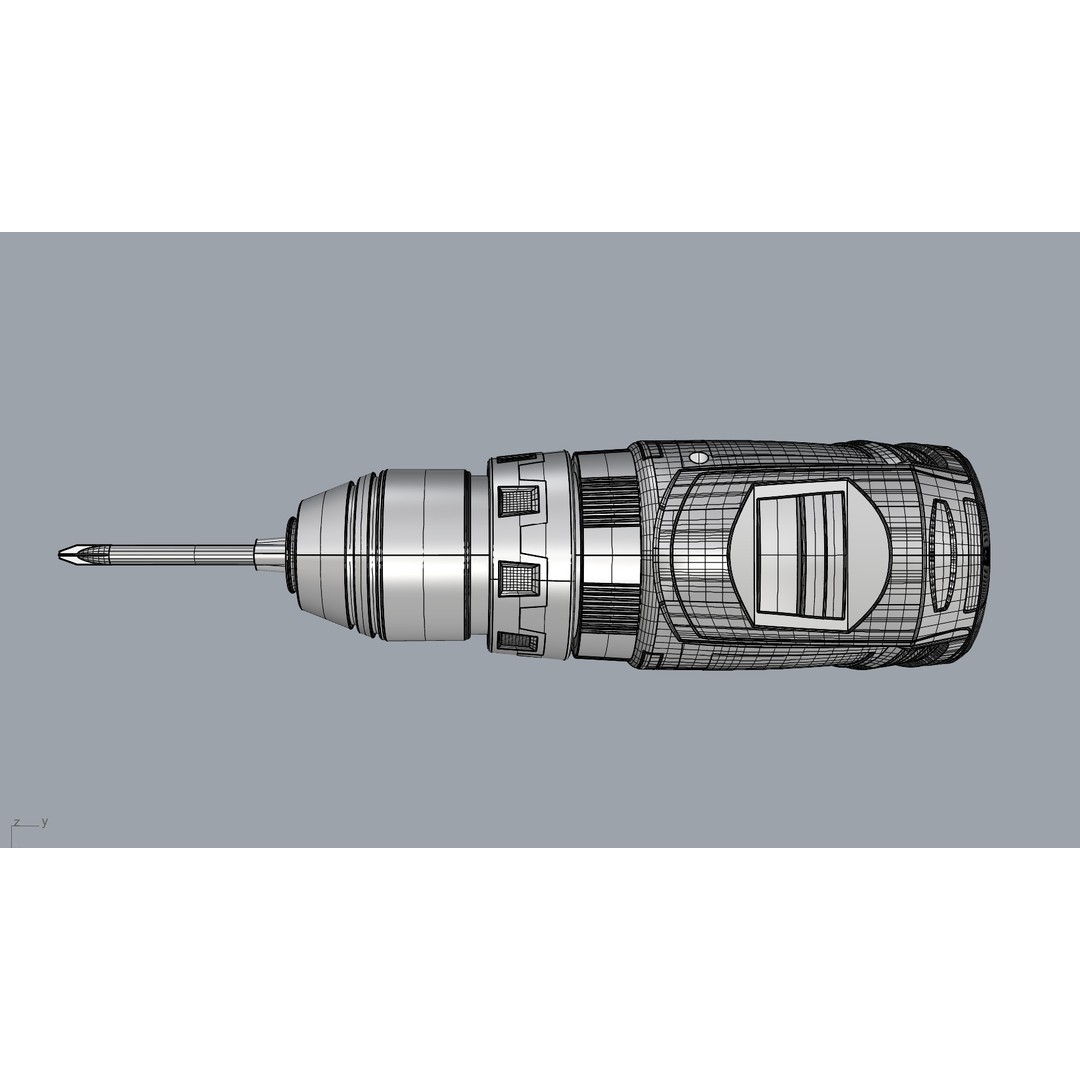 Cordless Power Drill 3D Model – High Poly Industrial Tool, FBX, OBJ - View 19