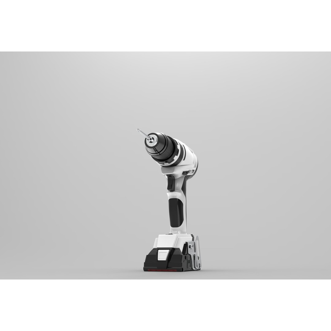 Cordless Power Drill 3D Model – High Poly Industrial Tool, FBX, OBJ - View 8