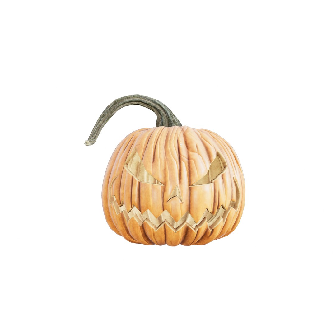 Halloween Pumpkin 3D Model – Realistic Low-Poly Game Asset, FBX