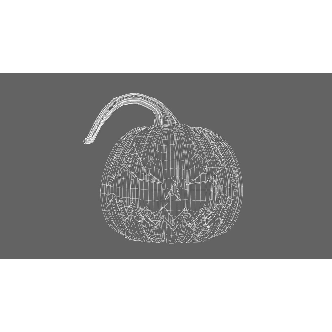 Halloween Pumpkin 3D Model – Realistic Low-Poly Game Asset, FBX - View 5