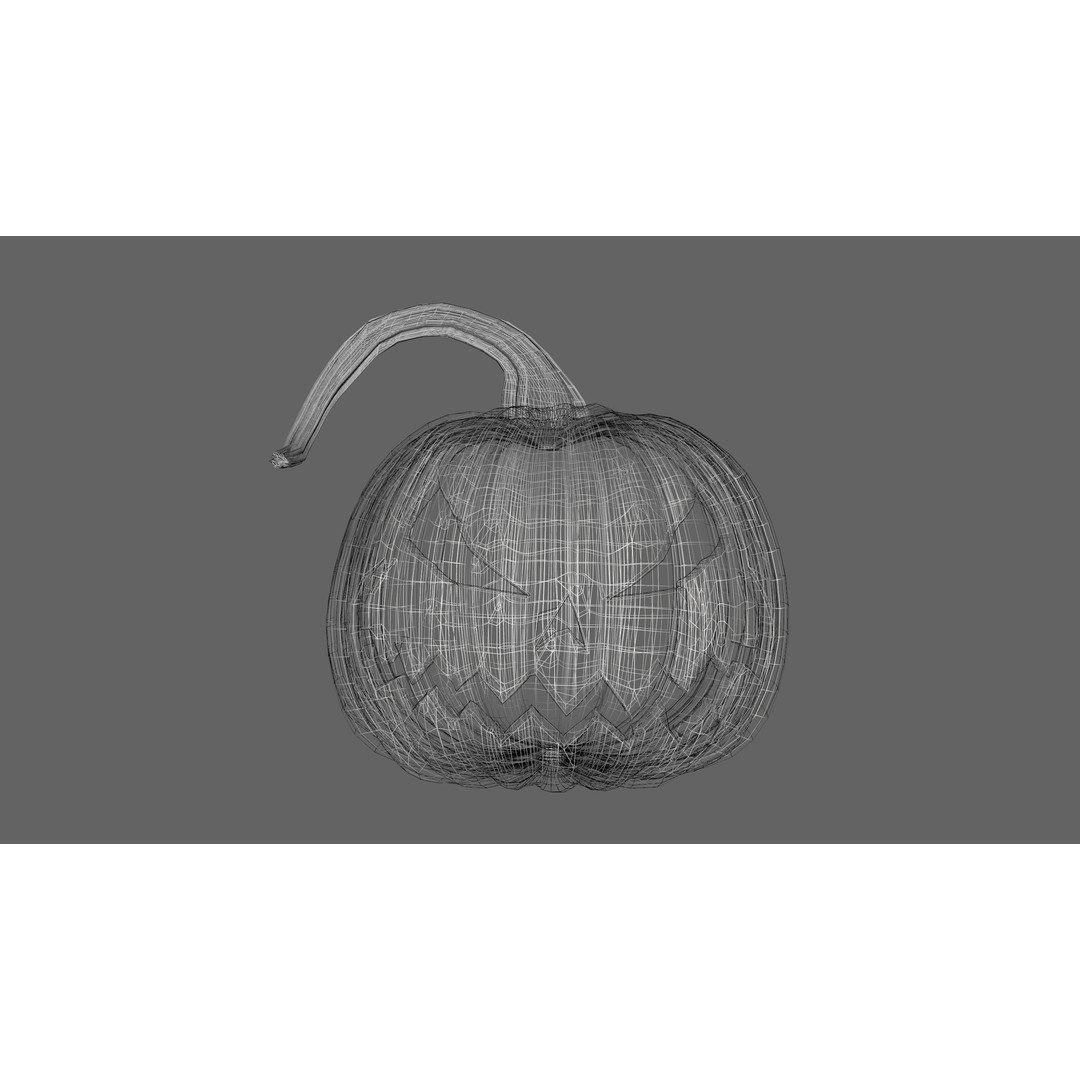 Halloween Pumpkin 3D Model – Realistic Low-Poly Game Asset, FBX - View 6