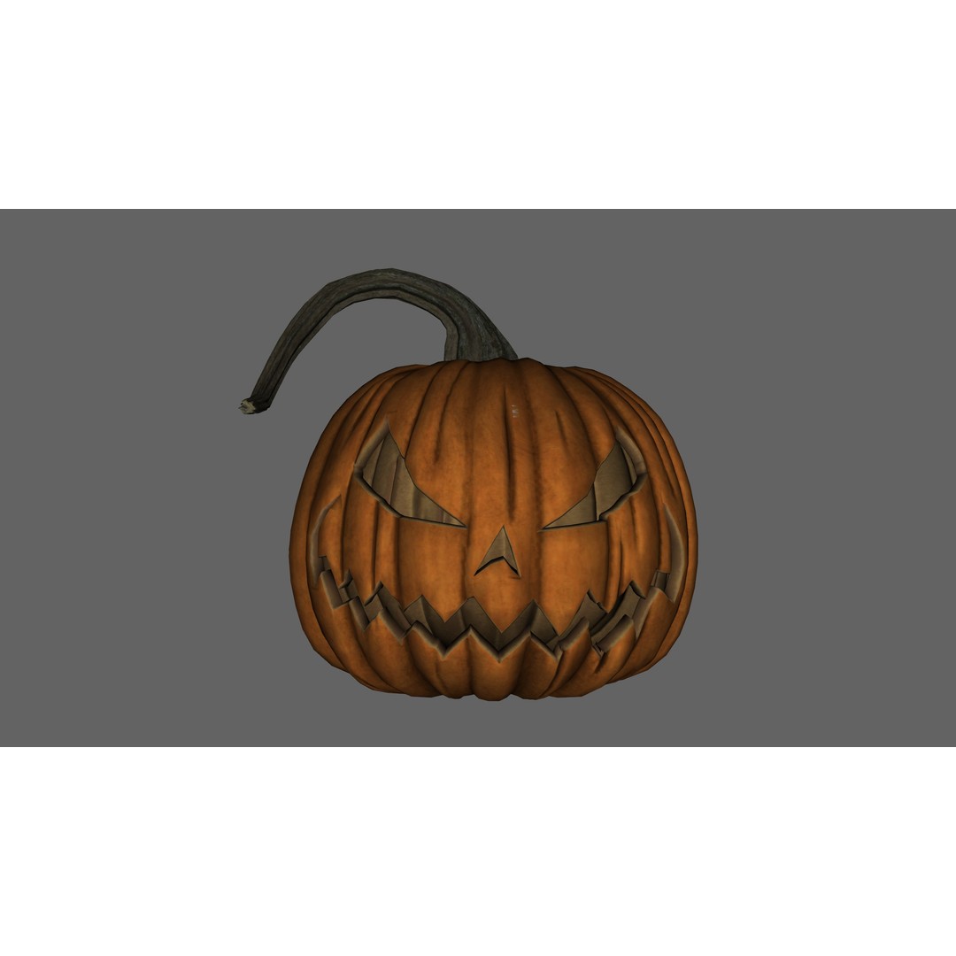 Halloween Pumpkin 3D Model – Realistic Low-Poly Game Asset, FBX - View 9