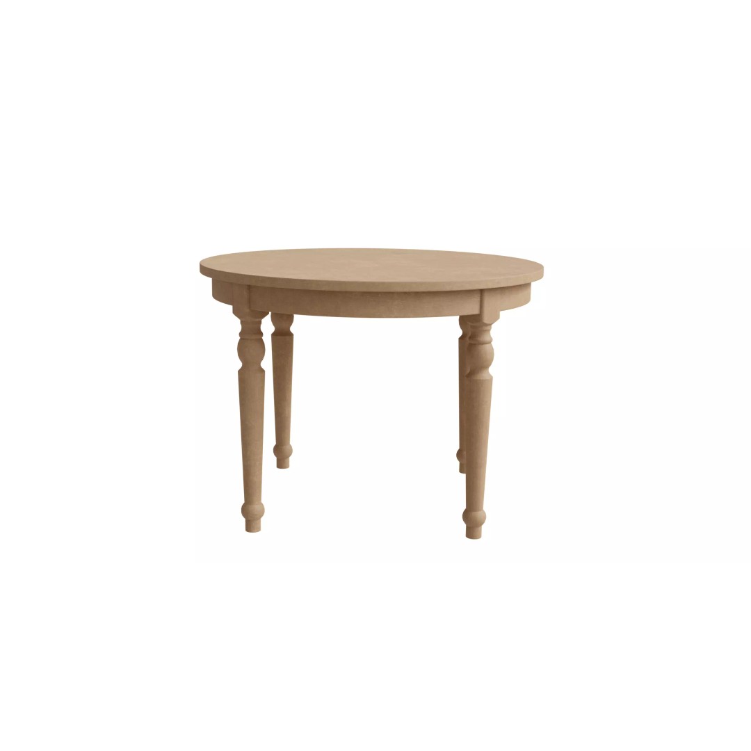 Round Wooden Table 3D Model – Transitional Style, Low Poly, FBX - View 2