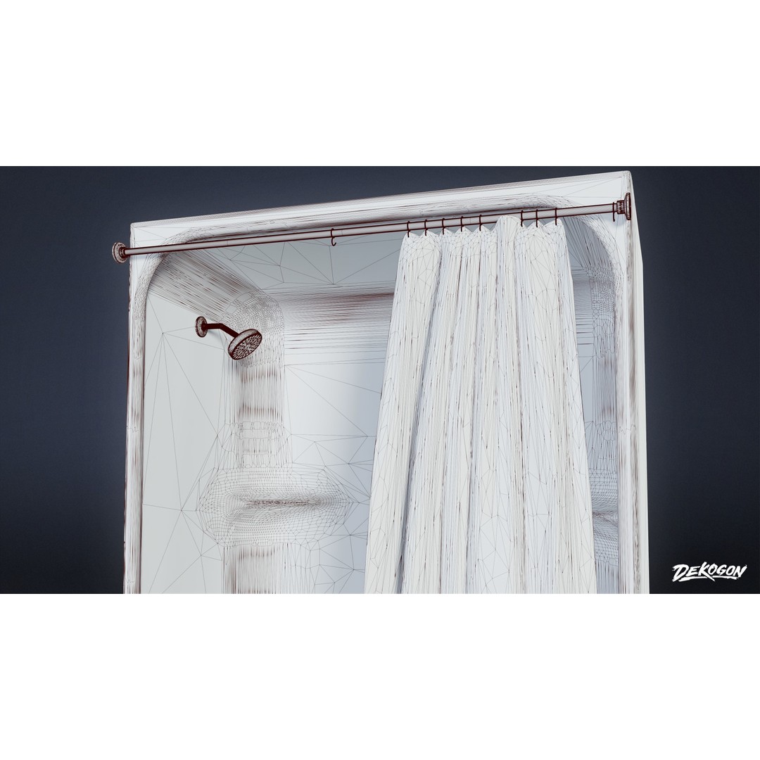 Bathtub 3D Model – Low Poly PBR Asset for Games, FBX - View 8