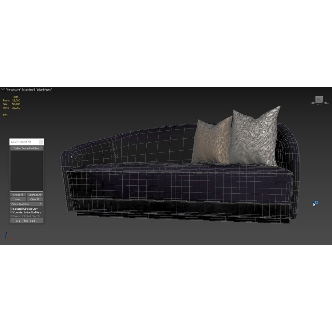 Berkley Chaise Longue 3D Model – High Poly, PBR Textured, FBX, OBJ - View 6