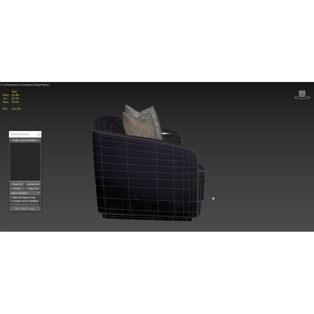 Berkley Chaise Longue 3D Model – High Poly, PBR Textured, FBX, OBJ - View 7
