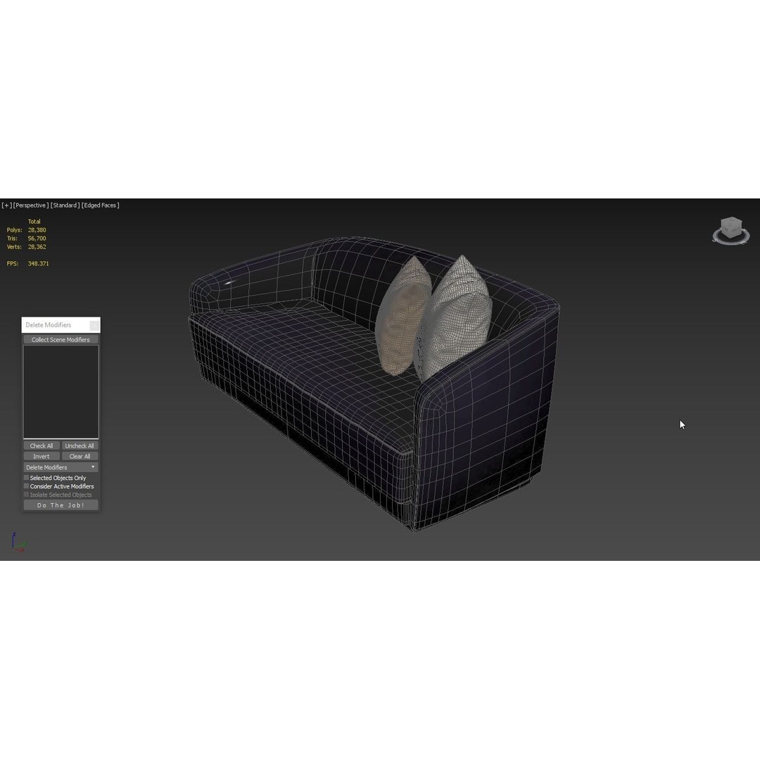 Berkley Chaise Longue 3D Model – High Poly, PBR Textured, FBX, OBJ - View 9