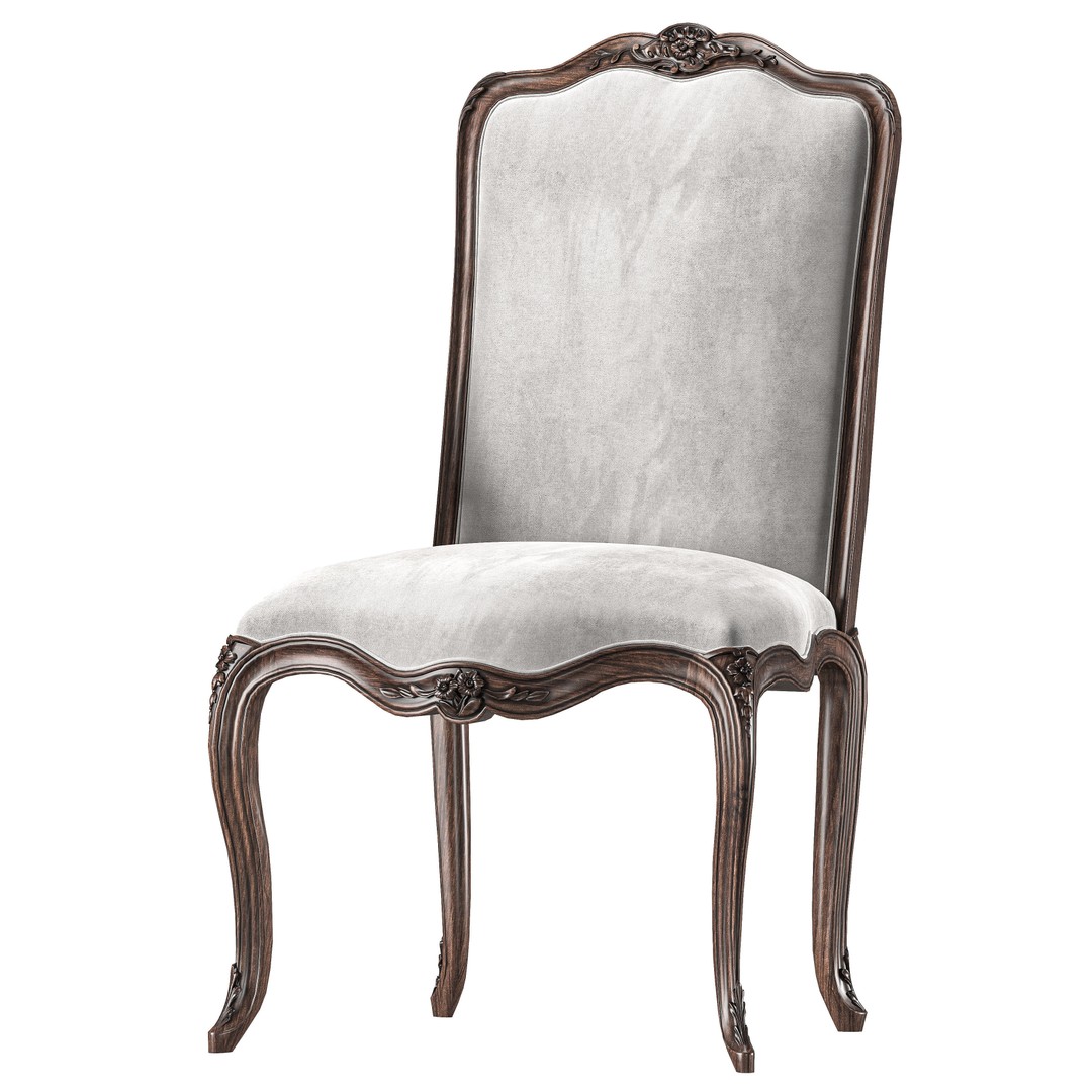 Antique Louis Chair 3D Model – High Poly PBR Game Asset, FBX - View 5