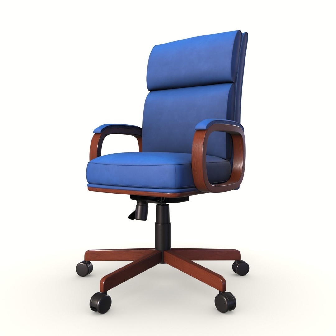 Executive Office Chair 3D Model – Low Poly PBR Furniture, Blender, FBX - View 10