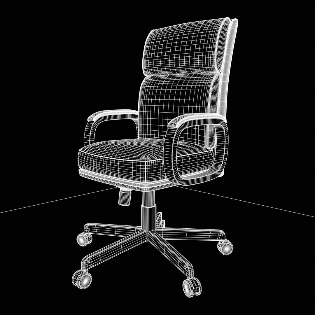 Executive Office Chair 3D Model – Low Poly PBR Furniture, Blender, FBX - View 12