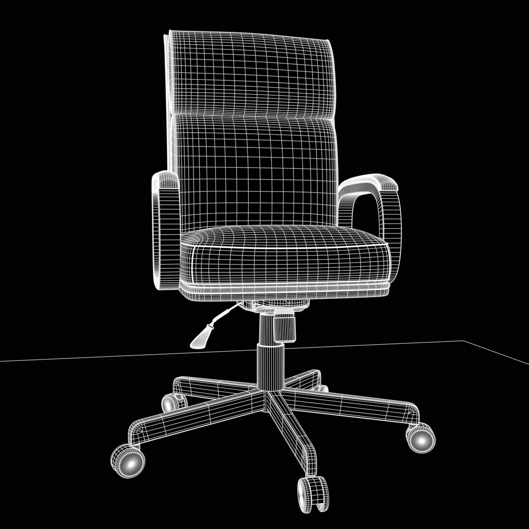 Executive Office Chair 3D Model – Low Poly PBR Furniture, Blender, FBX - View 13