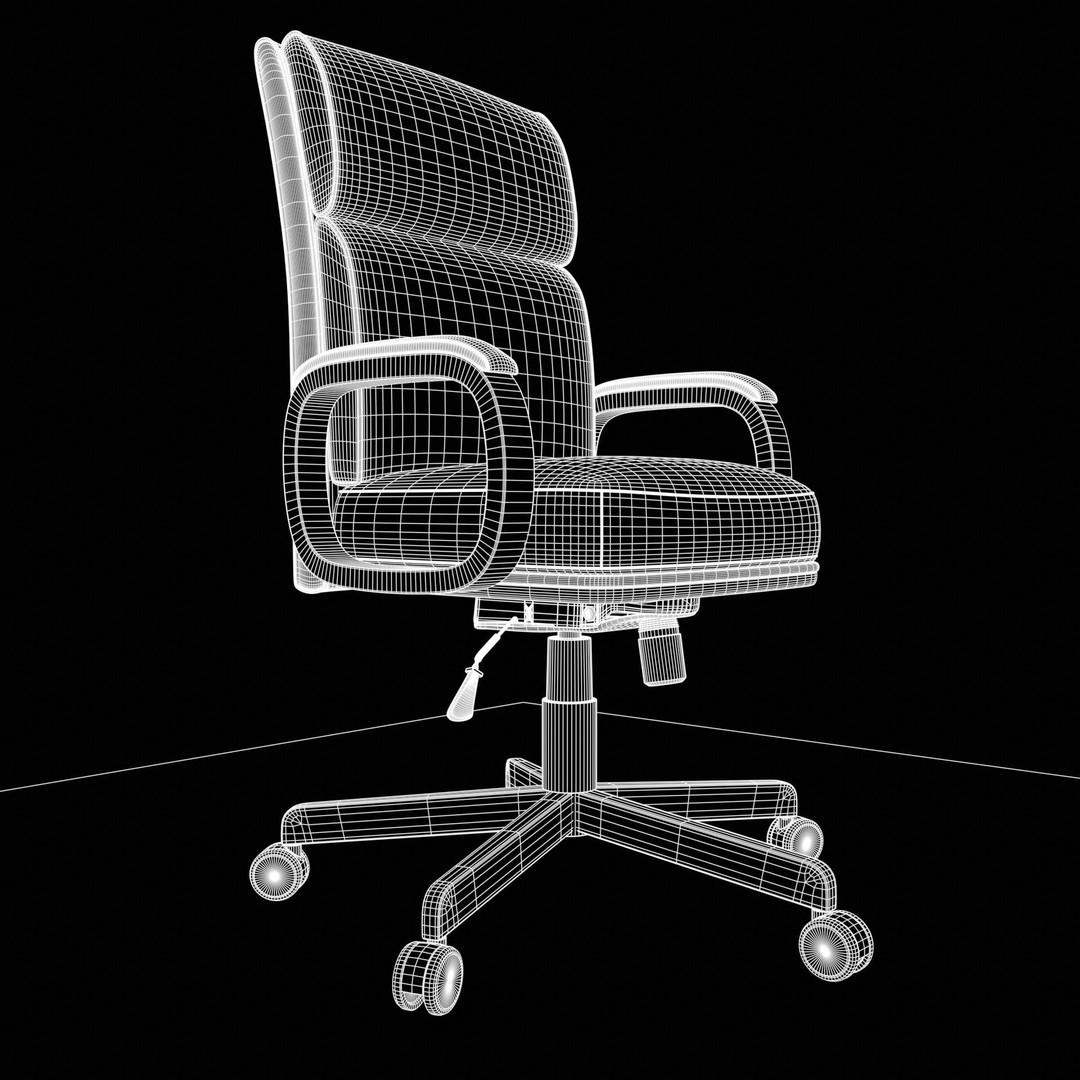 Executive Office Chair 3D Model – Low Poly PBR Furniture, Blender, FBX - View 14