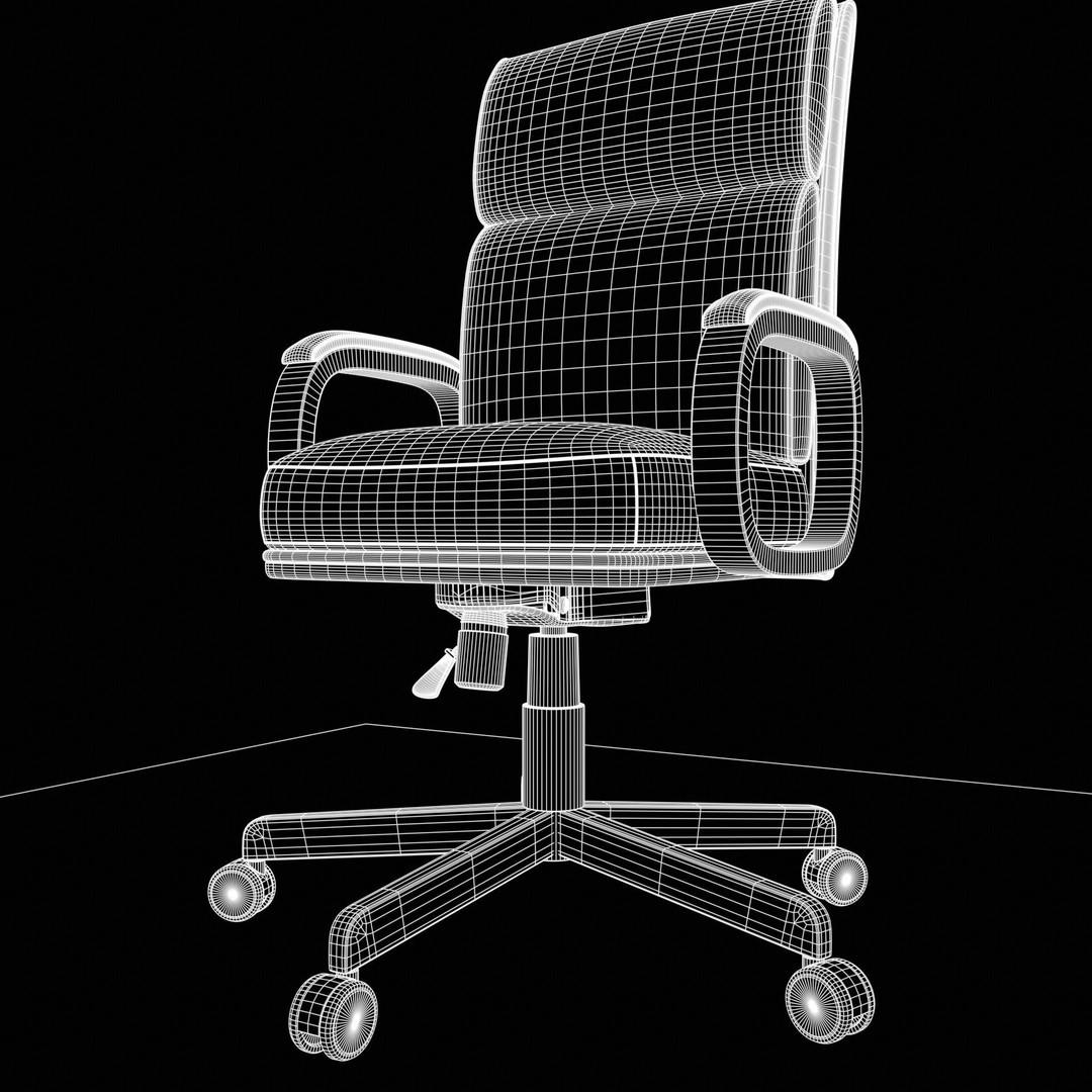 Executive Office Chair 3D Model – Low Poly PBR Furniture, Blender, FBX - View 16