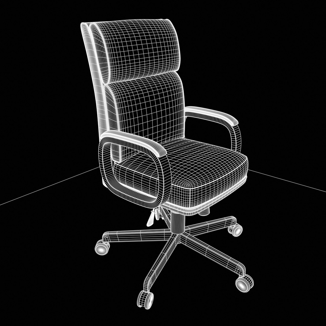 Executive Office Chair 3D Model – Low Poly PBR Furniture, Blender, FBX - View 17