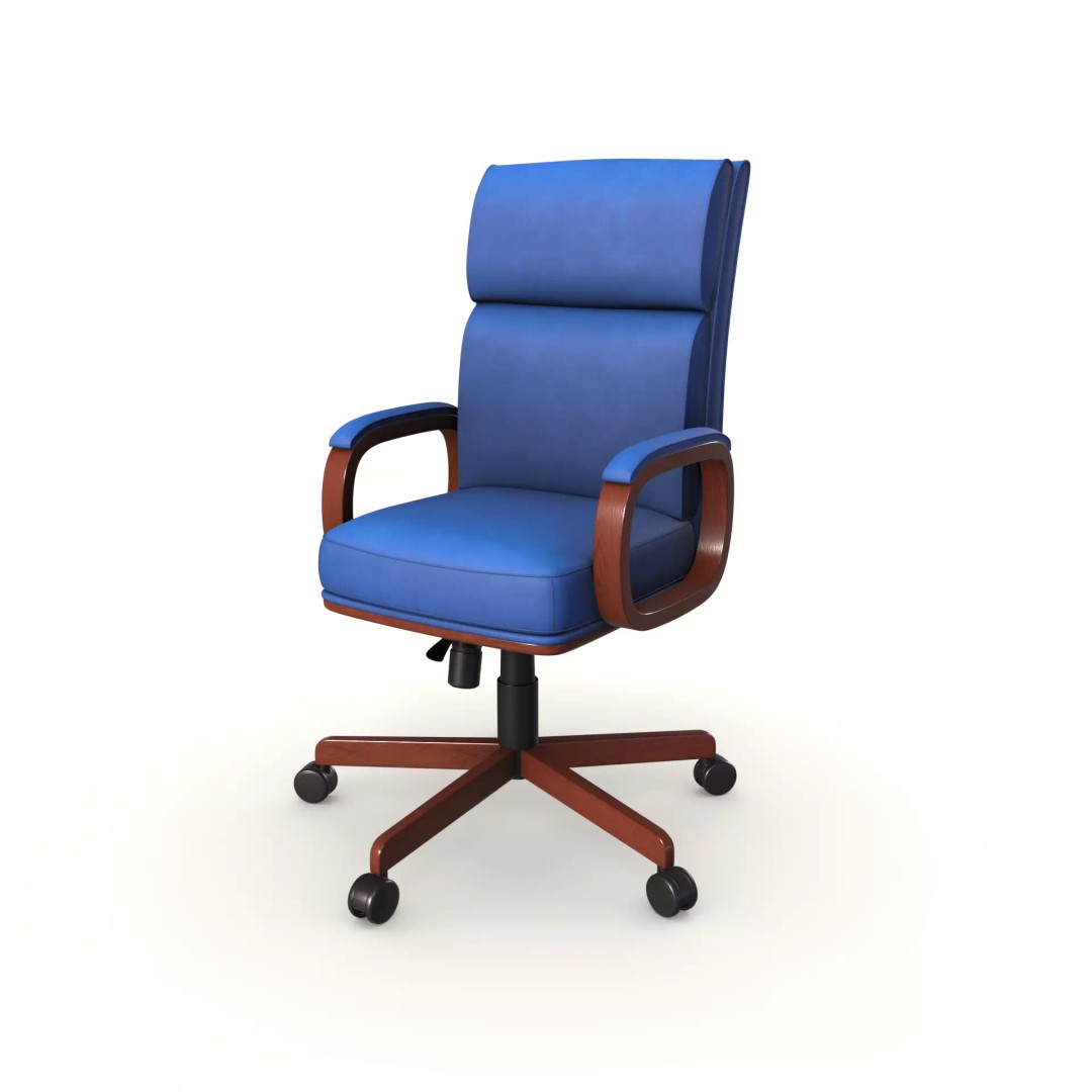 Executive Office Chair 3D Model – Low Poly PBR Furniture, Blender, FBX - View 2