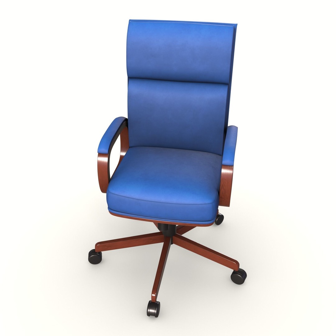 Executive Office Chair 3D Model – Low Poly PBR Furniture, Blender, FBX - View 3
