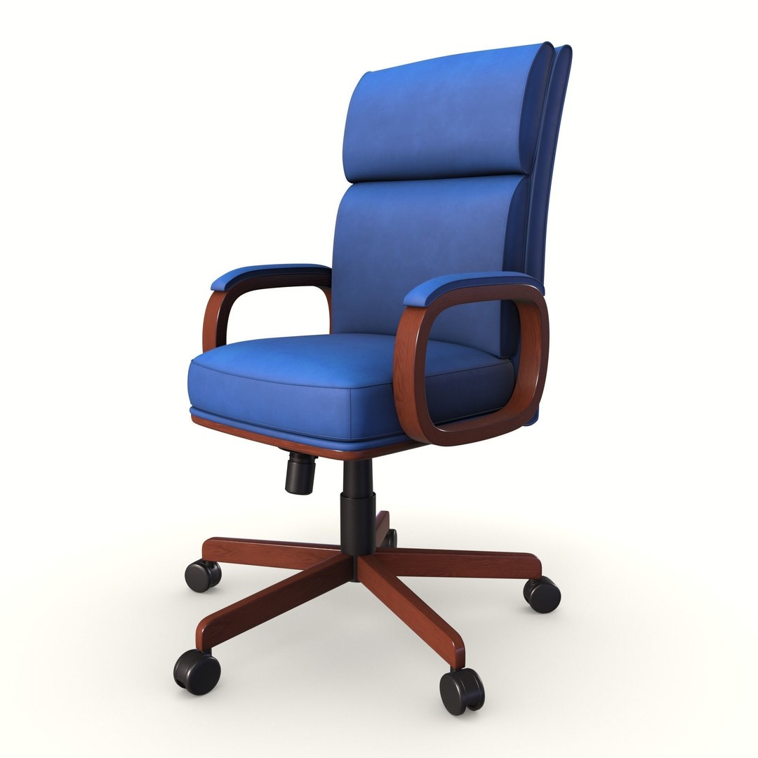 Executive Office Chair 3D Model – Low Poly PBR Furniture, Blender, FBX - View 4