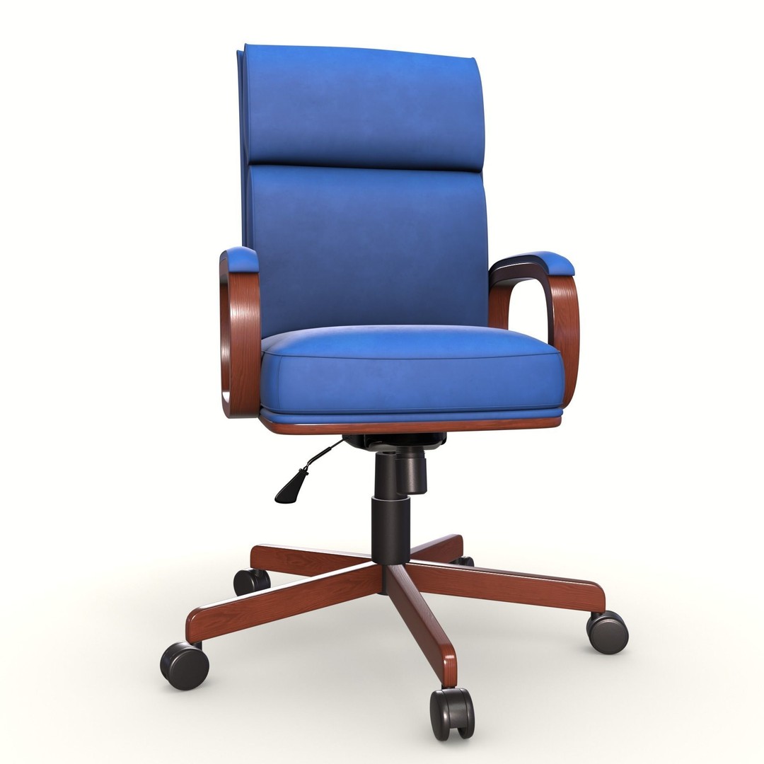 Executive Office Chair 3D Model – Low Poly PBR Furniture, Blender, FBX - View 5