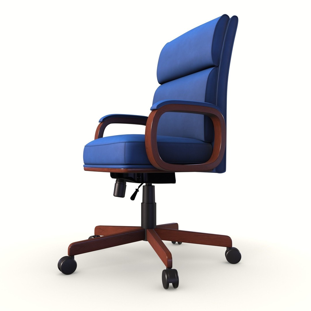 Executive Office Chair 3D Model – Low Poly PBR Furniture, Blender, FBX - View 6