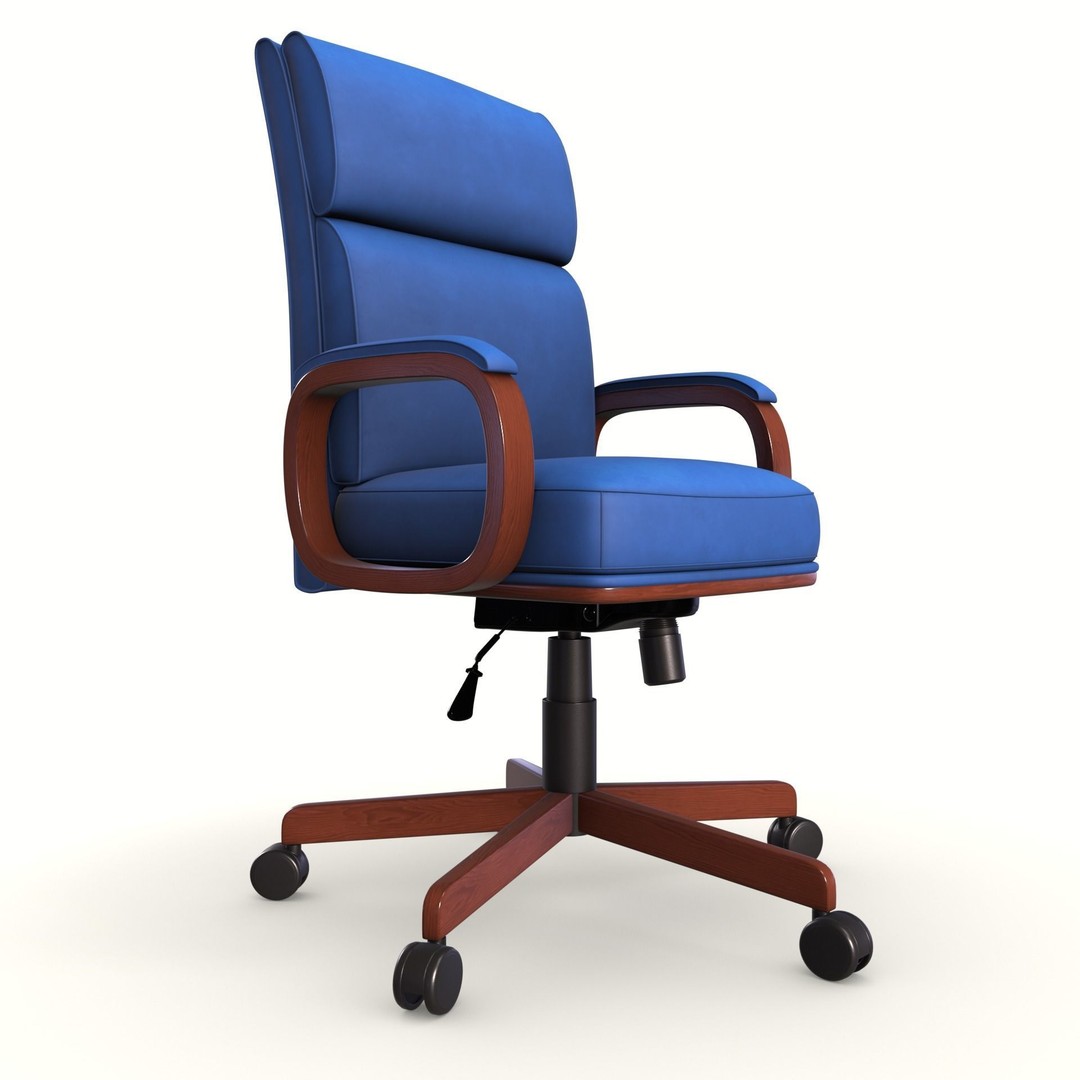 Executive Office Chair 3D Model – Low Poly PBR Furniture, Blender, FBX - View 7