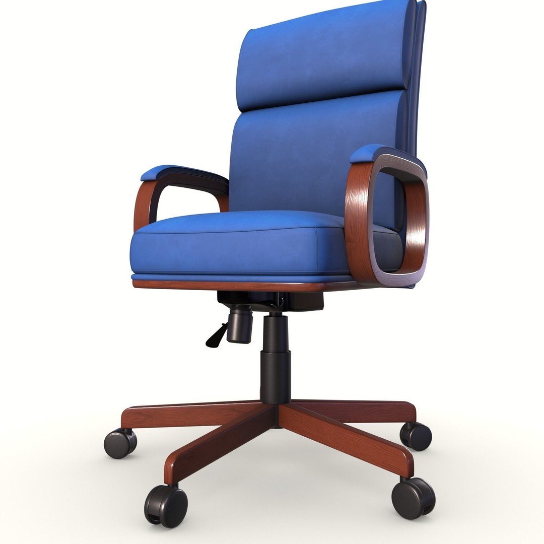 Executive Office Chair 3D Model – Low Poly PBR Furniture, Blender, FBX - View 8