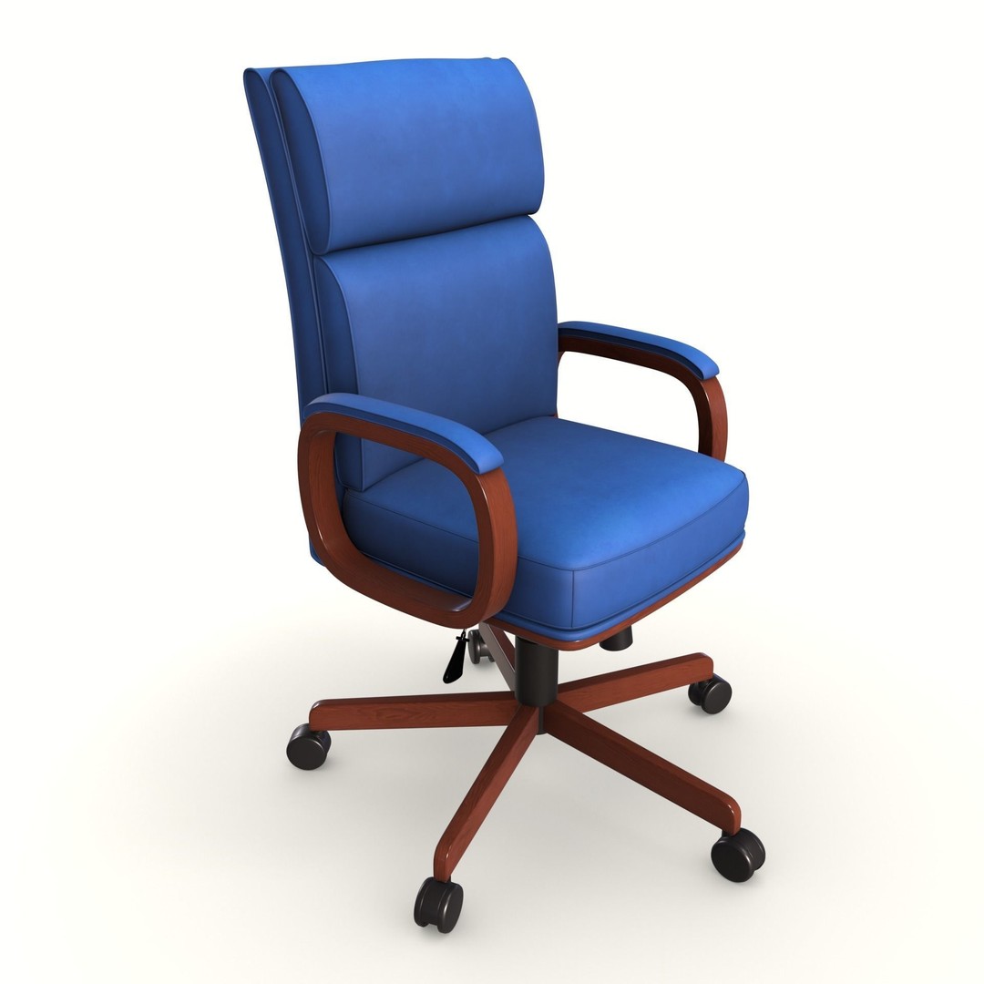 Executive Office Chair 3D Model – Low Poly PBR Furniture, Blender, FBX - View 9