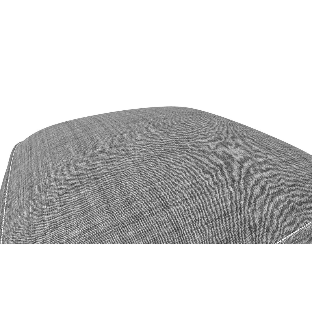 Pouf 3D Model – Grey Fabric Low-Poly Game Asset, FBX - View 11